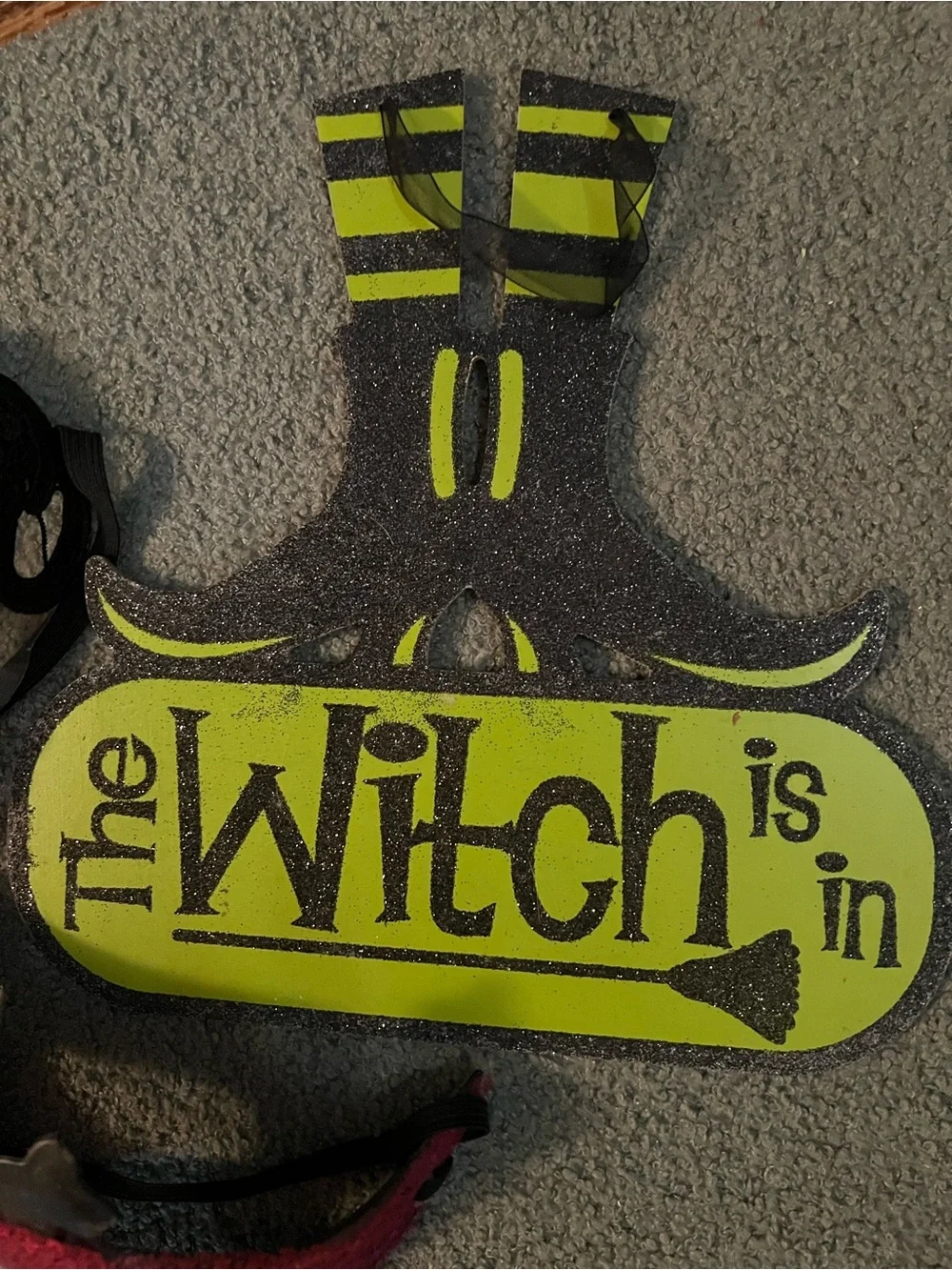 Lot 3 Halloween Items Two Goth Masks with One Witch Sign